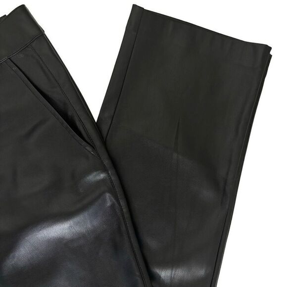 Elie Tahari Black Faux Leather Tapered Leg Pants size 8 - Picture 8 of 10